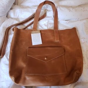 Sseko Shopper Tote Carmel Leather
